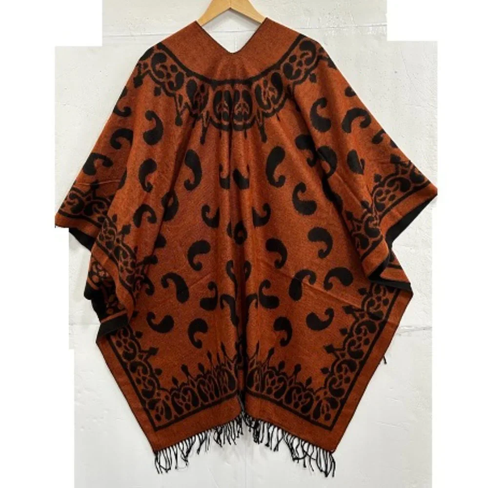 Reversible Open Poncho Wrap